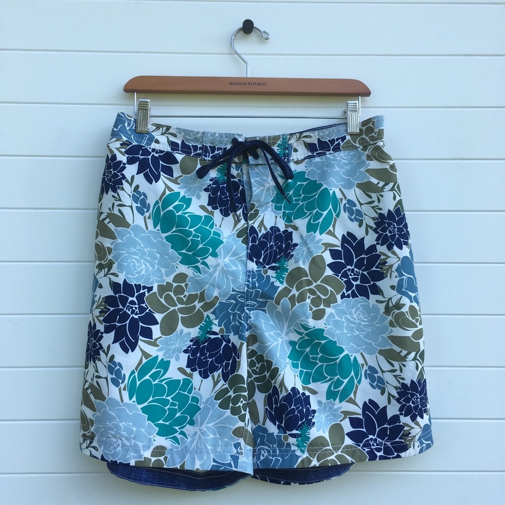 Dockers NEW Floral Lined Hawaiian E-Board Short Classic Fit 7" Inseam Quick Dry